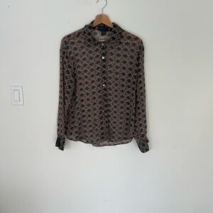 Gracia Print Button Down Blouse
